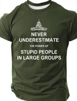 Best OUKU Veterans Day Men's Patriot Patriotic Veteran Funny Slang T shirt Short Sleeve T shirt 3D Print Crew Neck Shirt Retro Vintage Casual Street Style Sports Outdoor Holiday Going out Black Blue Green