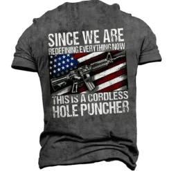 Online OUKU Veterans Day Men's Patriot Patriotic Veteran Graphic Flag Letter T shirt Slogan T Shirts Short Sleeve T shirt 3D Print Crew Neck Shirt Vintage Fashion Designer Outdoor Casual Daily Black Army Green