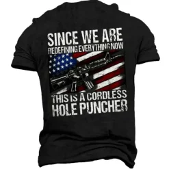 Online OUKU Veterans Day Men's Patriot Patriotic Veteran Graphic Flag Letter T shirt Slogan T Shirts Short Sleeve T shirt 3D Print Crew Neck Shirt Vintage Fashion Designer Outdoor Casual Daily Black Army Green