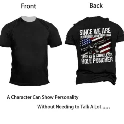 Online OUKU Veterans Day Men's Patriot Patriotic Veteran Graphic Flag Letter T shirt Slogan T Shirts Short Sleeve T shirt 3D Print Crew Neck Shirt Vintage Fashion Designer Outdoor Casual Daily Black Army Green