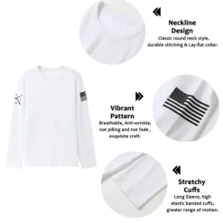 Online OUKU Veterans Day Men's Patriot Patriotic Veteran Cross T shirt 100% Cotton Long Sleeve Graphic Shirt Black White Comfortable Tee Sports Outdoor Holiday Fashion Designer