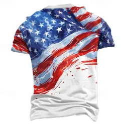 Clearance OUKU Veterans Day Men's Patriot Patriotic Veteran American Flag T shirt Short Sleeve T shirt 3D Print Crew Neck Shirt Street Style Party Birthday Street White Blue Summer Spring Clothing Apparel S M L XL