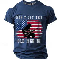 Best OUKU Veterans Day Men's Patriot Patriotic Veteran Graphic American Flag T shirt Short Sleeve T shirt 3D Print Crew Neck Shirt Daily Designer Retro Vintage Sports Outdoor Holiday Going out Black Navy Blue