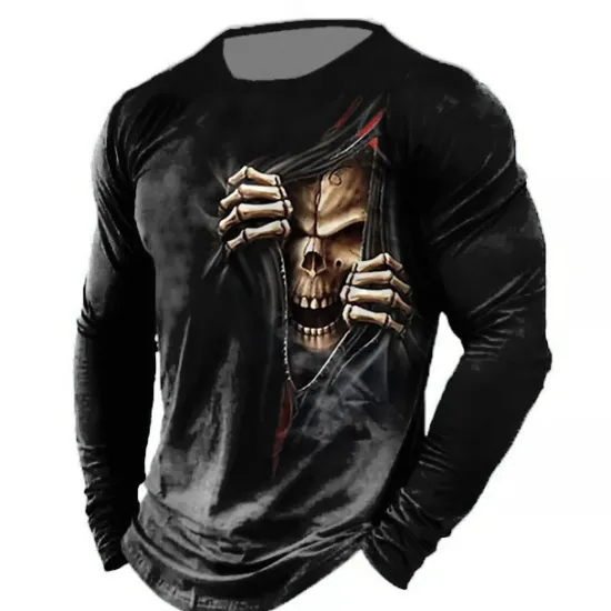 Best OUKU Veterans Day Men's Patriot Patriotic Veteran Graphic Prints American Flag National Flag T shirt Distressed T Shirt Long Sleeve T shirt 3D Print Crew Neck Shirt Vintage Sports Designer Outdoor Street