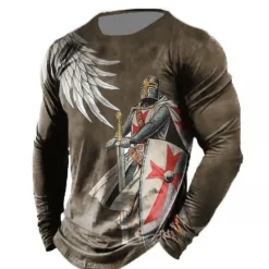 Best OUKU Veterans Day Men's Patriot Patriotic Veteran Graphic Prints American Flag National Flag T shirt Distressed T Shirt Long Sleeve T shirt 3D Print Crew Neck Shirt Vintage Sports Designer Outdoor Street