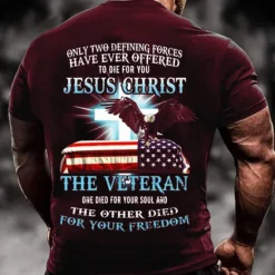 Sale OUKU Veterans Day Men's Patriot Patriotic Backprint Graphic Eagle National Flag T shirt Tee Short Sleeve T shirt 3D Print Crew Neck Shirt Vintage Fashion Designer Outdoor Casual Daily Black Blue Red Spring