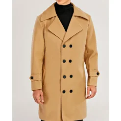 New OUKU Winter Coat Overcoat Peacoat Trench Coat Business Casual Fall Winter 95% polyester 5% cotton Outerwear Clothing Apparel Notch lapel collar