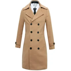 New OUKU Winter Coat Overcoat Peacoat Trench Coat Business Casual Fall Winter 95% polyester 5% cotton Outerwear Clothing Apparel Notch lapel collar