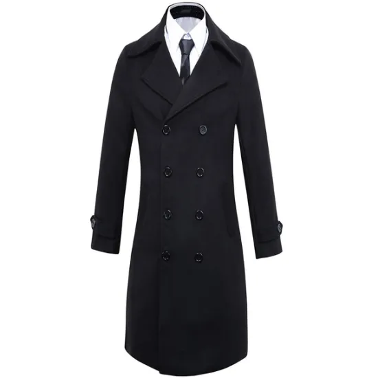 New OUKU Winter Coat Overcoat Peacoat Trench Coat Business Casual Fall Winter 95% polyester 5% cotton Outerwear Clothing Apparel Notch lapel collar